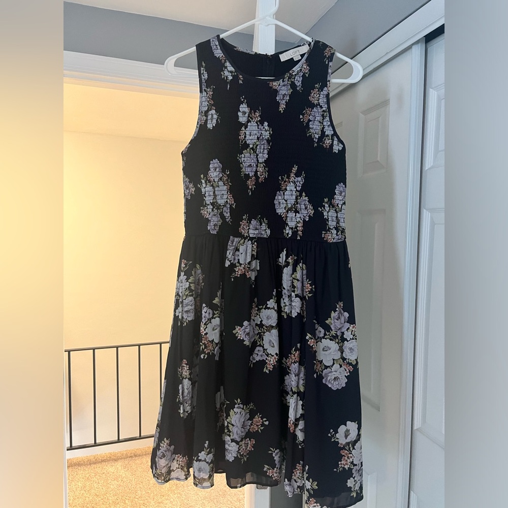 Loft Black Floral Dress